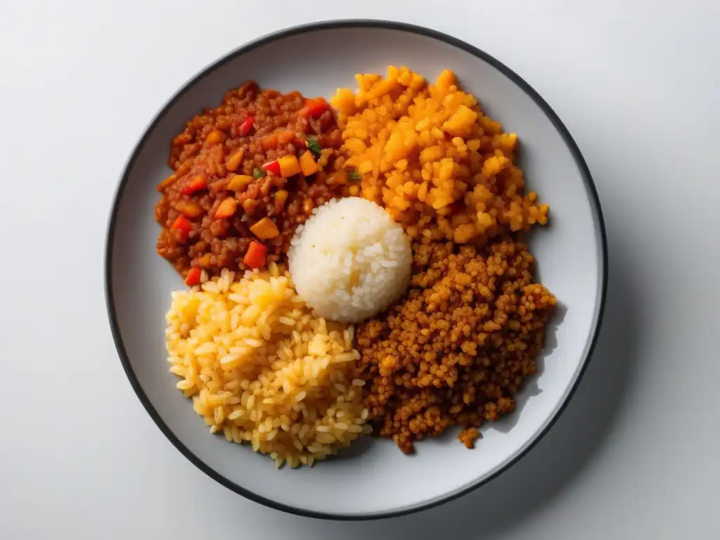 Plato africano con Jollof rice, Fufu y Couscous - Cocina africana: ingredientes y técnicas