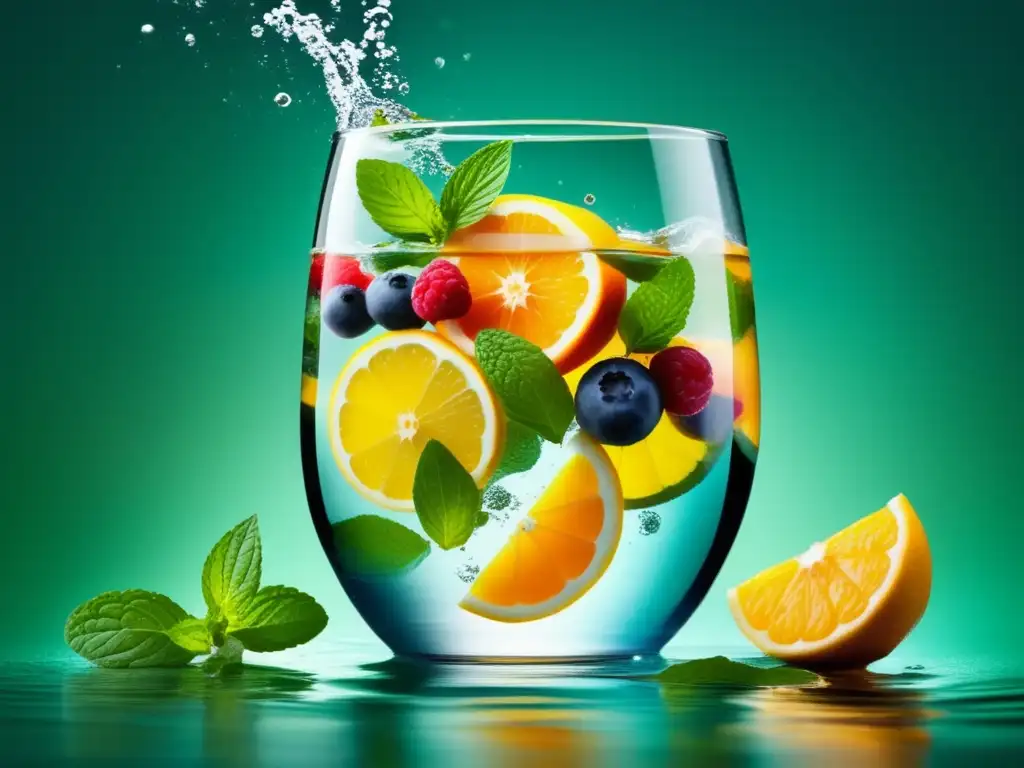 Beneficios Nutricionales del Agua: Frutas cítricas, hierbas y frescura