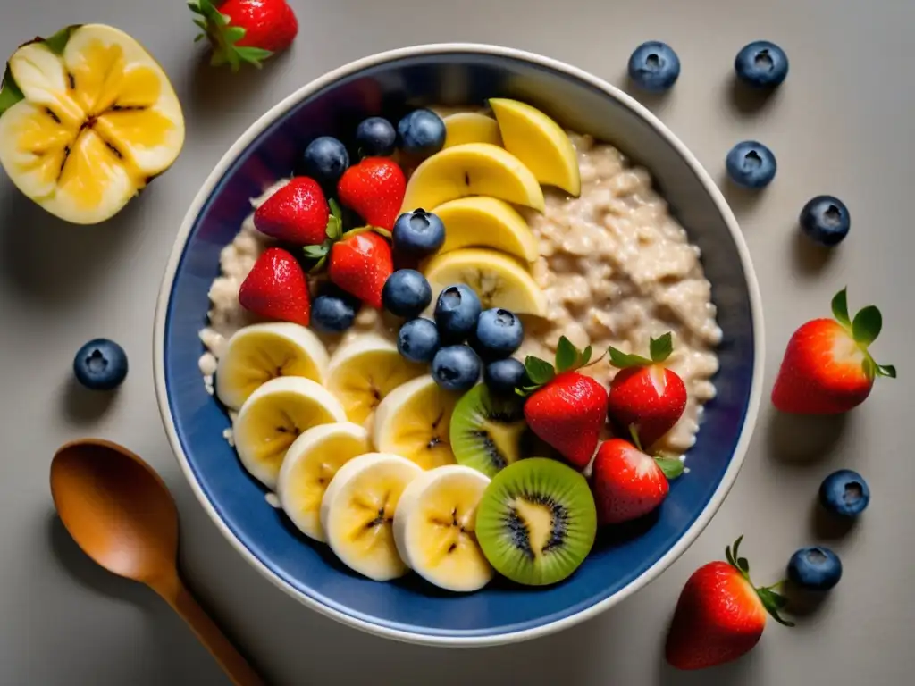 Desayuno saludable: Avena cremosa con frutas vibrantes - Propiedades nutricionales de la avena