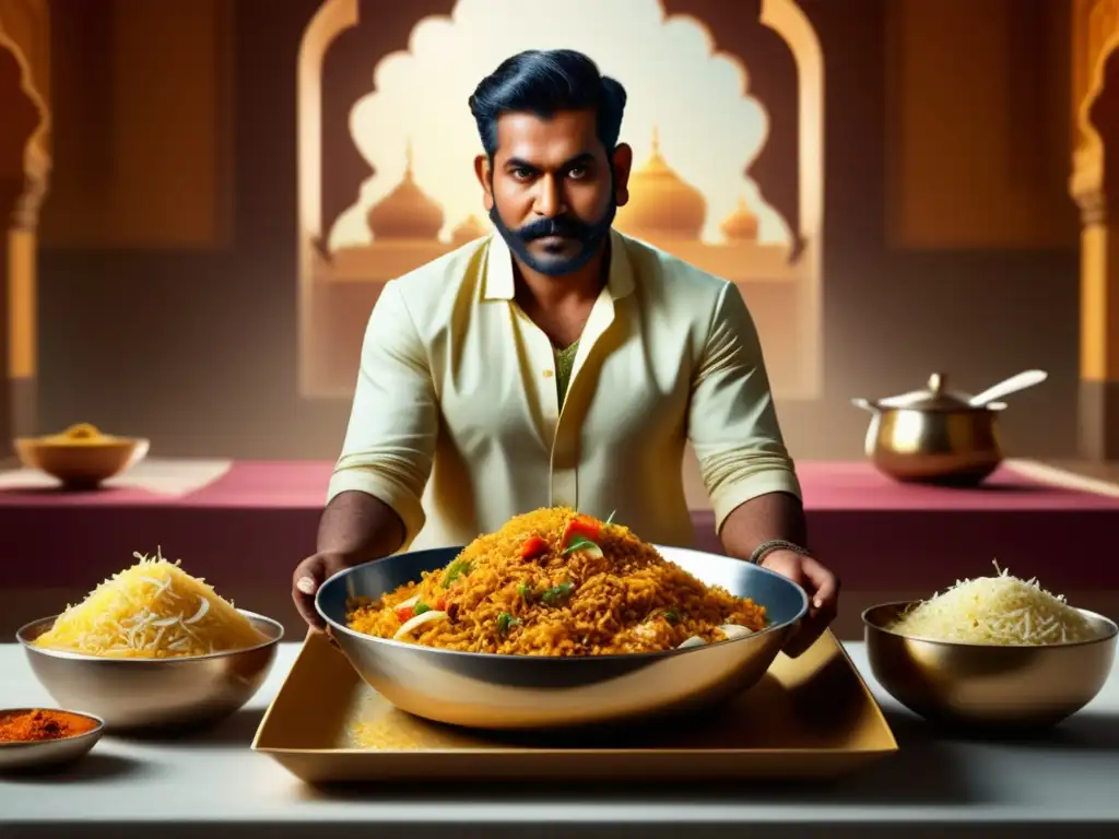 Biryani: El Rey de los Platos en la Cocina India - Imagen ultradetallada, 8k, estilo minimalista y abstracto