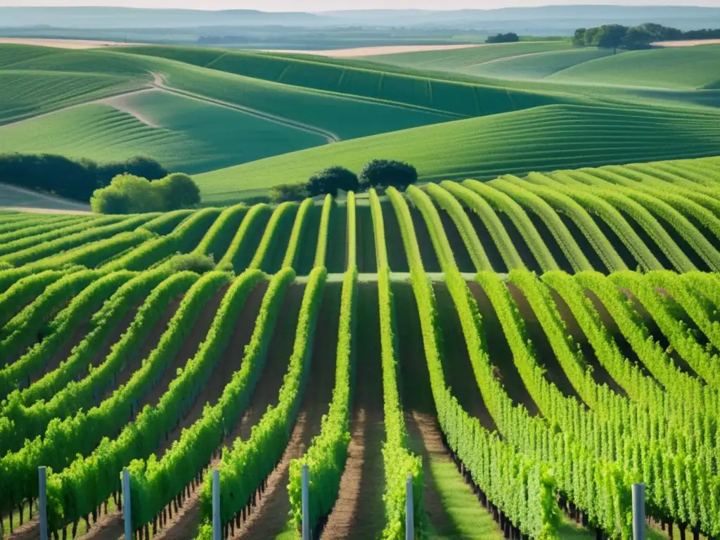 Feria del Vino en Burdeos, viñedos verdes y serenos