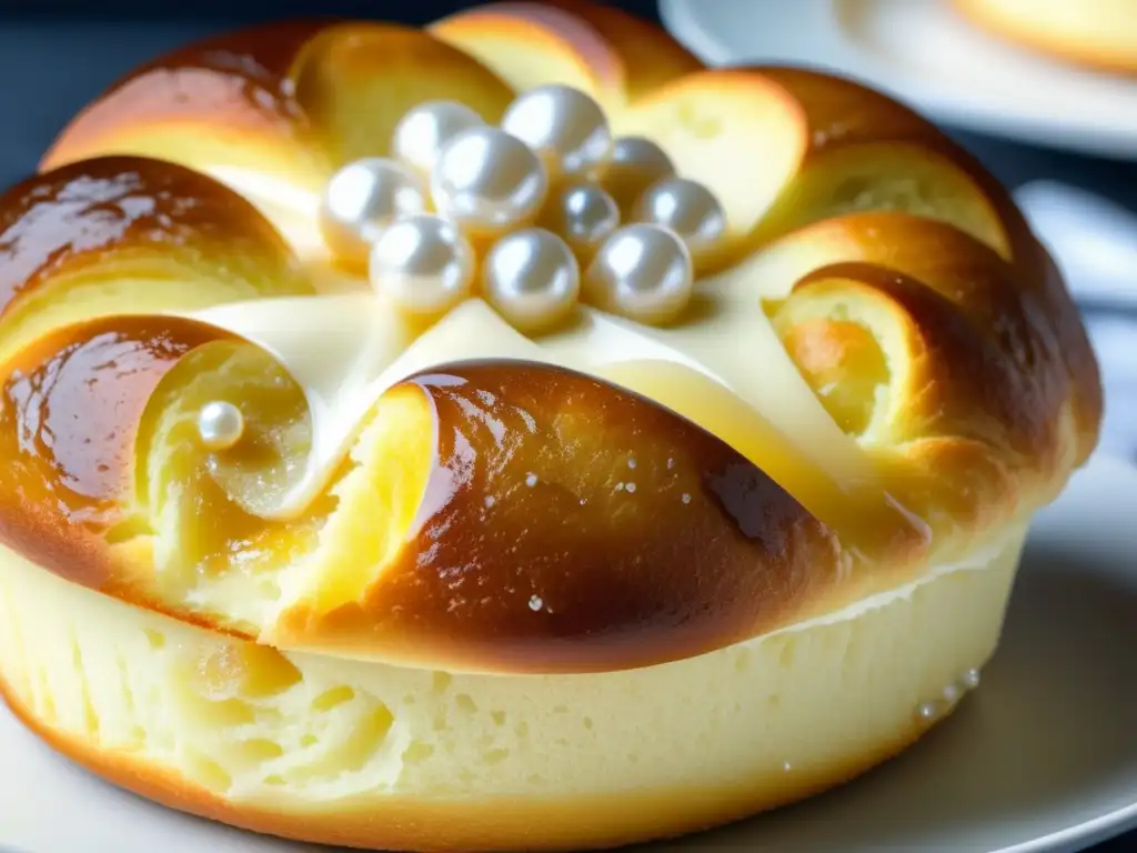 Sorpréndete con la Versatilidad del Azúcar Perlado en la Repostería: Brioche dorado con cremoso relleno de vainilla y perlas de azúcar