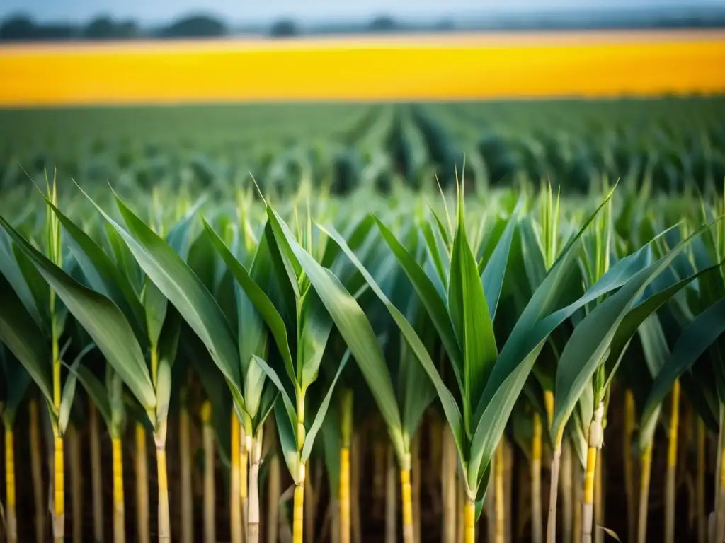 Cocina Paraguaya: Imagen abstracta de un vibrante campo de maíz amarillo, listo para la cosecha