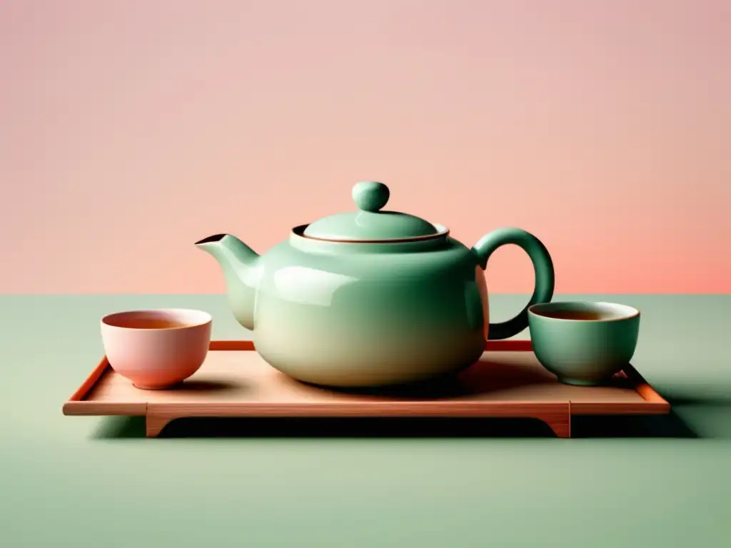 Representación minimalista y abstracta de una ceremonia del té en China: tradición y cultura