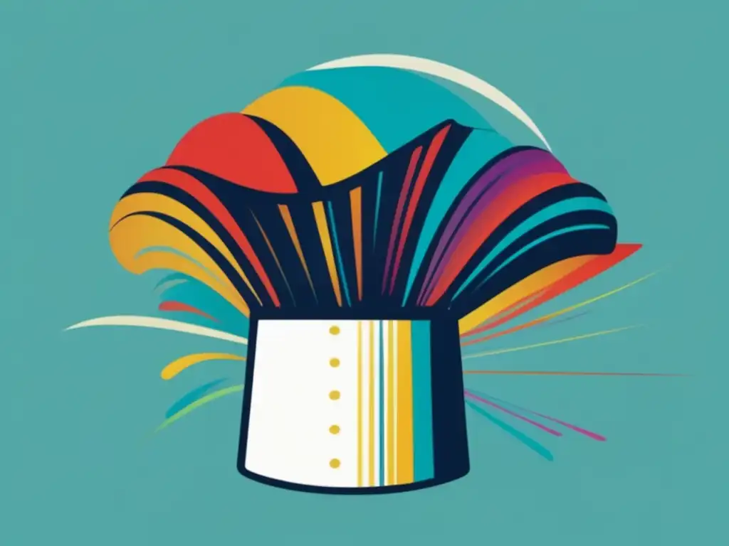 Chef's hat and apron in midair, vibrant colors represent Escoffier's unforgettable legacy