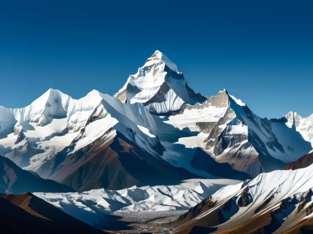 La Cocina Himalaya: Sabores de Altura - Imagen impresionante de los majestuosos picos nevados de la cordillera, evocando serenidad y claridad