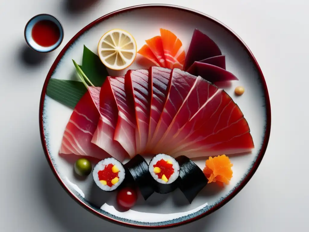 Platos tradicionales de Japón: Sashimi de maguro, nigiri sushi, miso soup y más