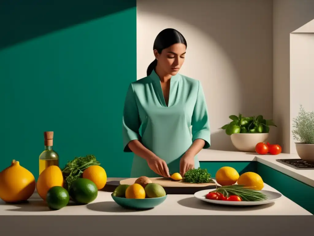 Cocina Mediterránea: Platos icónicos en estilo minimalista, imagen 8k