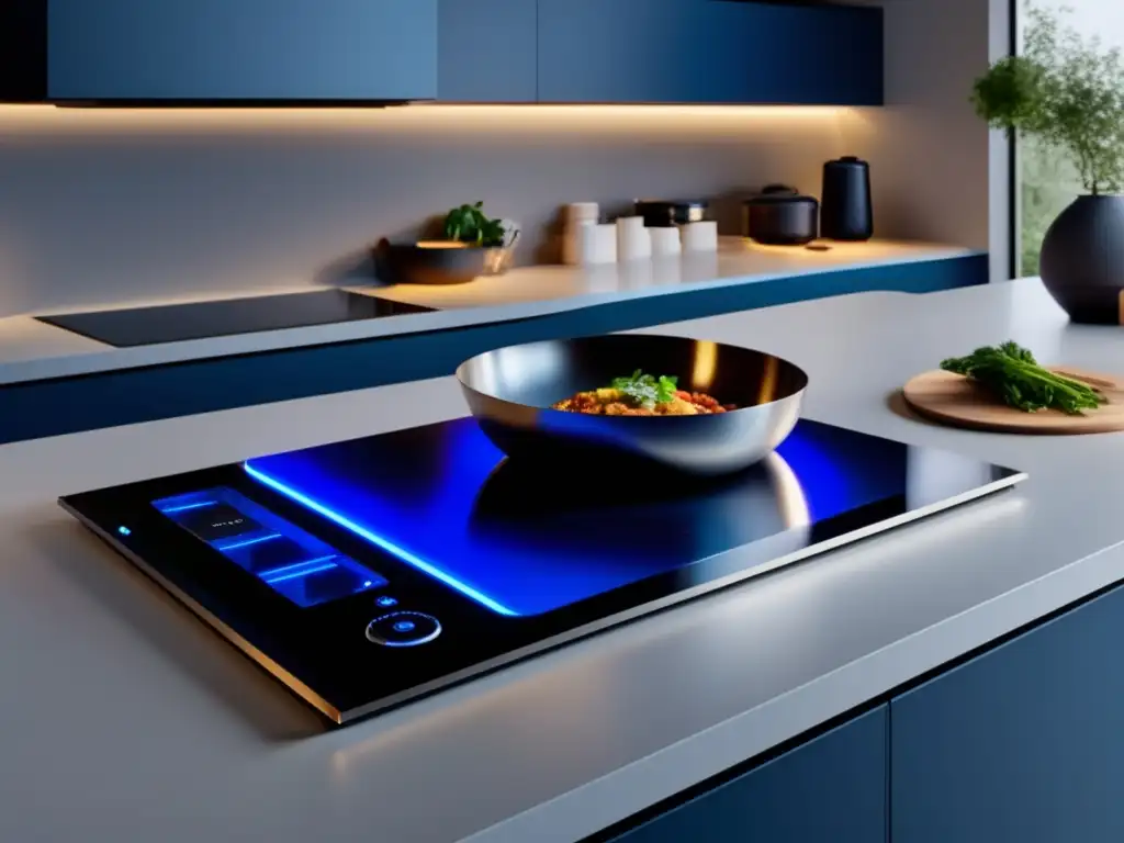 Cocina minimalista con electrodomésticos innovadores