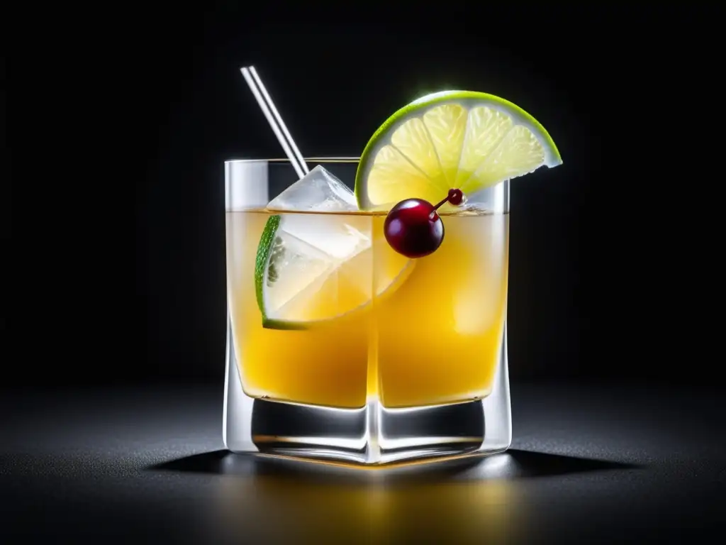 An Ultra 8k image of a minimalistic American cocktail: Cómo Preparar el Auténtico Cóctel Americano