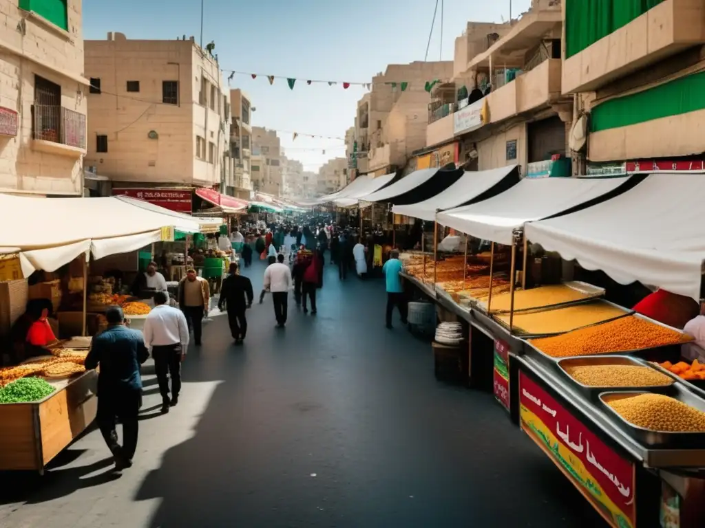 Deliciosa comida callejera en Jordania: sabores ocultos y vibrantes en una calle bulliciosa de Amman