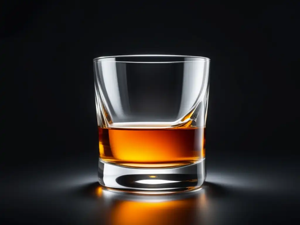 Vaso de bourbon ámbar lleno de elegancia y misterio -