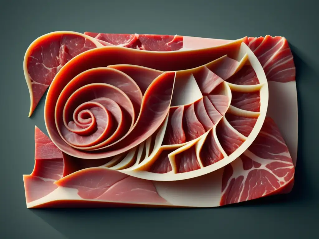 Ultradetallada imagen 8k de cortes de carne populares en representación abstracta minimalista