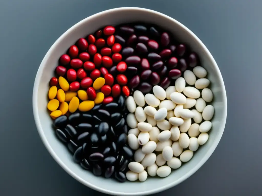 Frijoles: recetas emblemáticas de América Latina en imagen minimalista de variedad de beans en un bol elegante