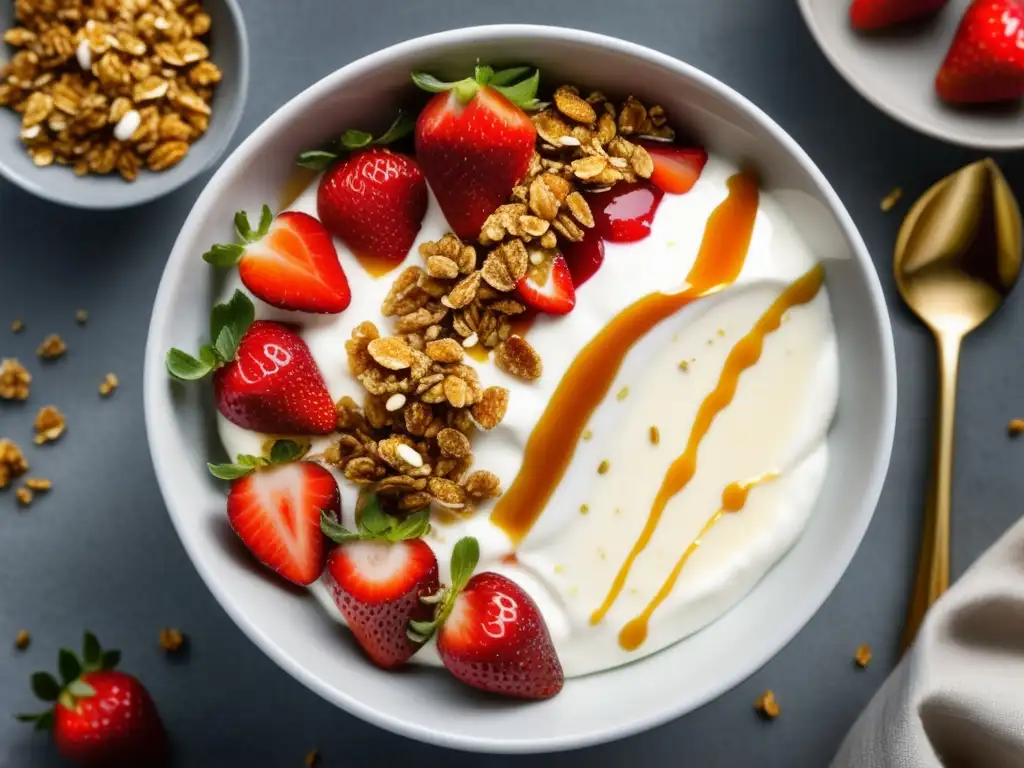 Delicioso yogur griego con fresas, miel y granola - Yogures del mundo: un viaje culinario