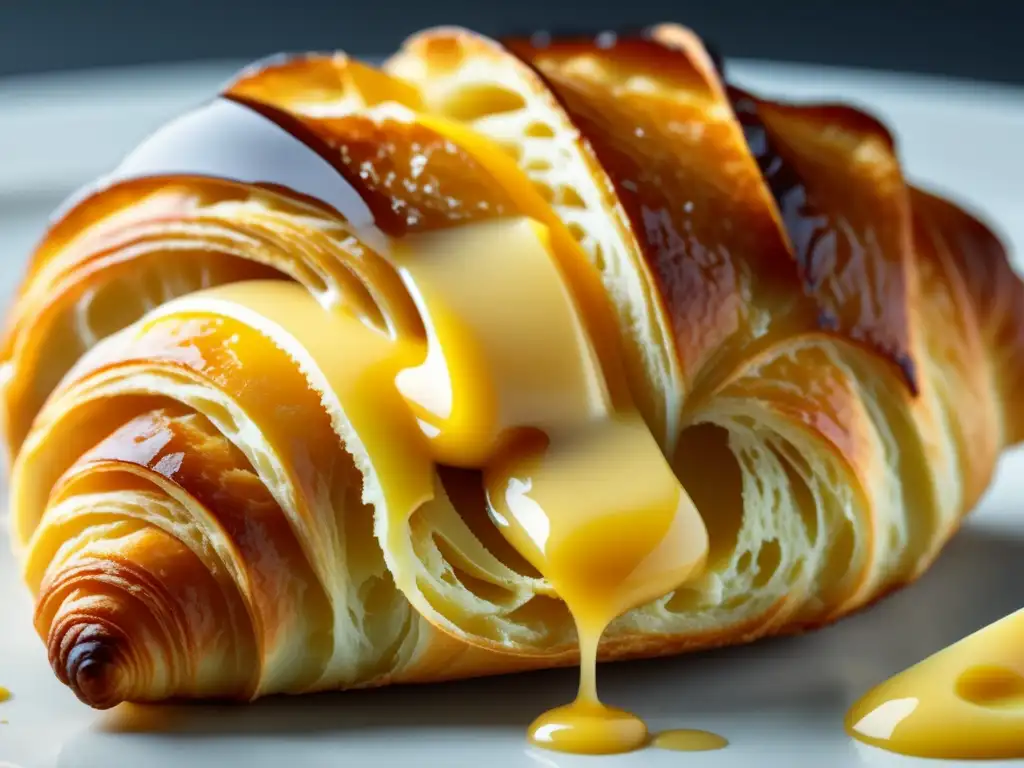 El Sorprendente Uso del Queso en la Panadería: croissant dorado con queso derretido