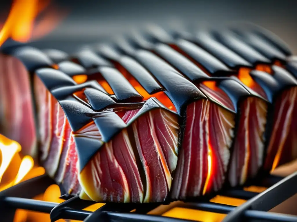 Cortes de carne para barbacoa, textura y colores ahumados de un suculento trozo de carne a la parrilla