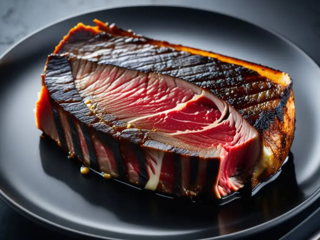 Descubre los Secretos de la Carne Madurada - Steak secoaged perfectamente cocinado con una presentación elegante y moderna