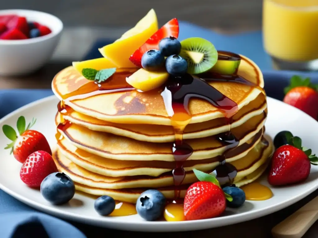 Pancakes americanos: desayunos mágicos con frutas, siropes y salsas -