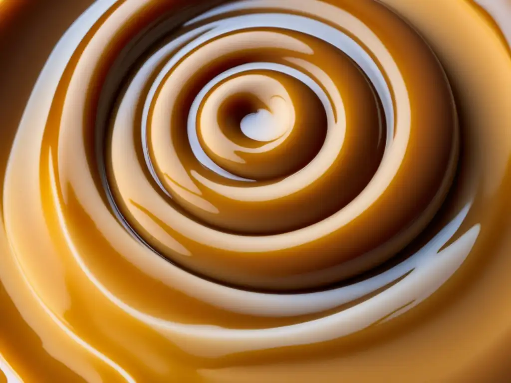 Dulce de leche: textura suave y colores cálidos, ricos y caramelizados