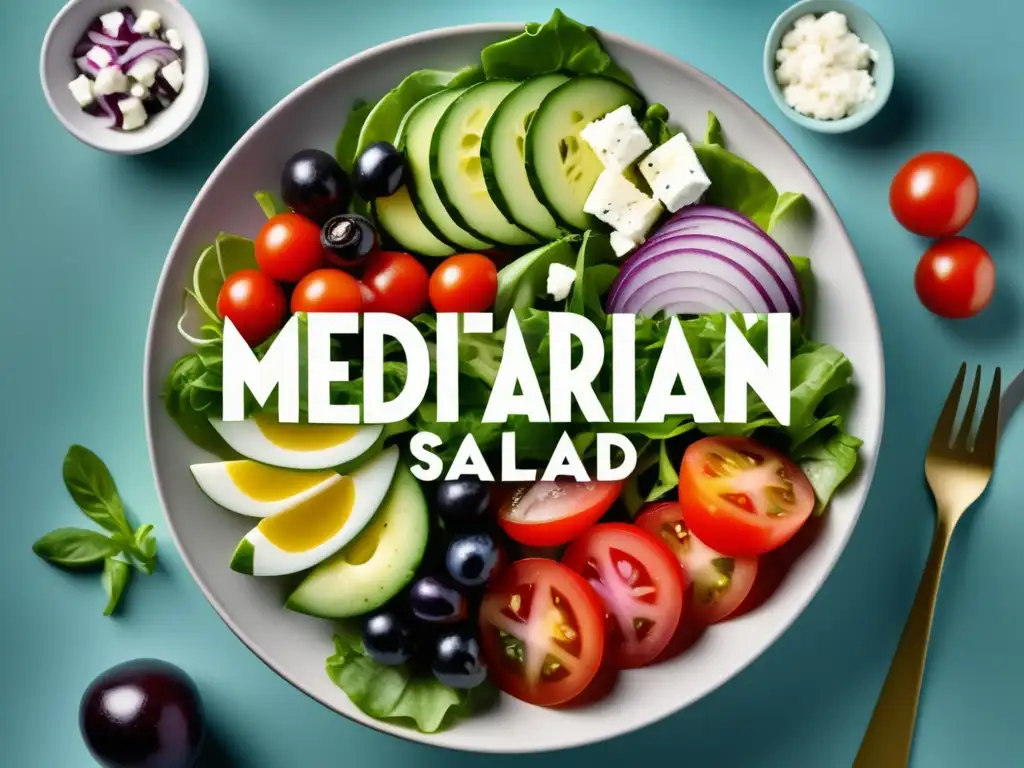 Ensalada mediterránea colorida y fresca con ingredientes vibrantes - Peligro oculto: ¿alergia a los frutos secos?