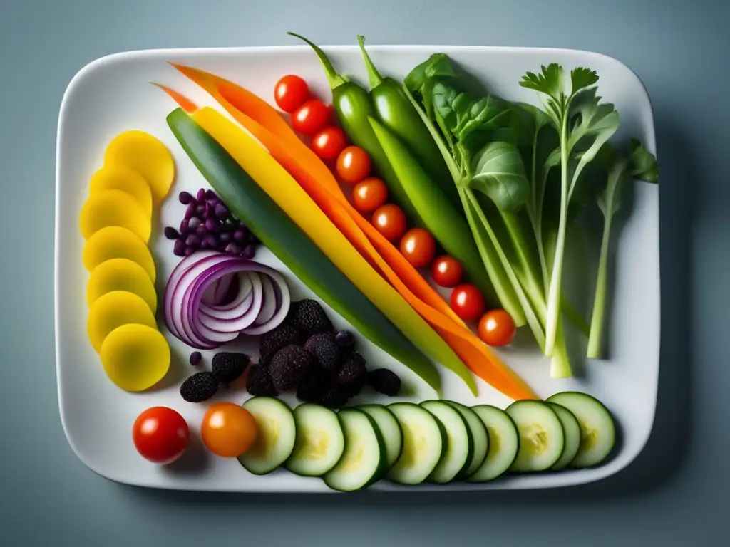 Ensalada colorida de técnicas culinarias para resaltar sabores