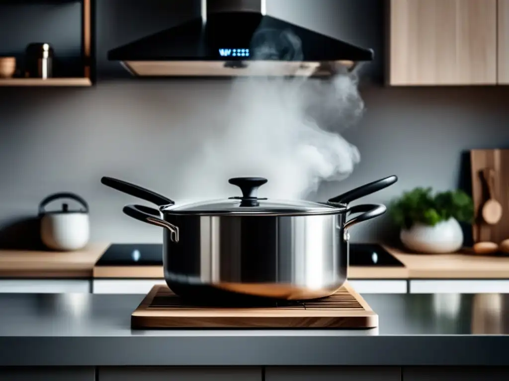 Técnicas Culinarias: Preparación al Vapor en una Cocina Minimalista