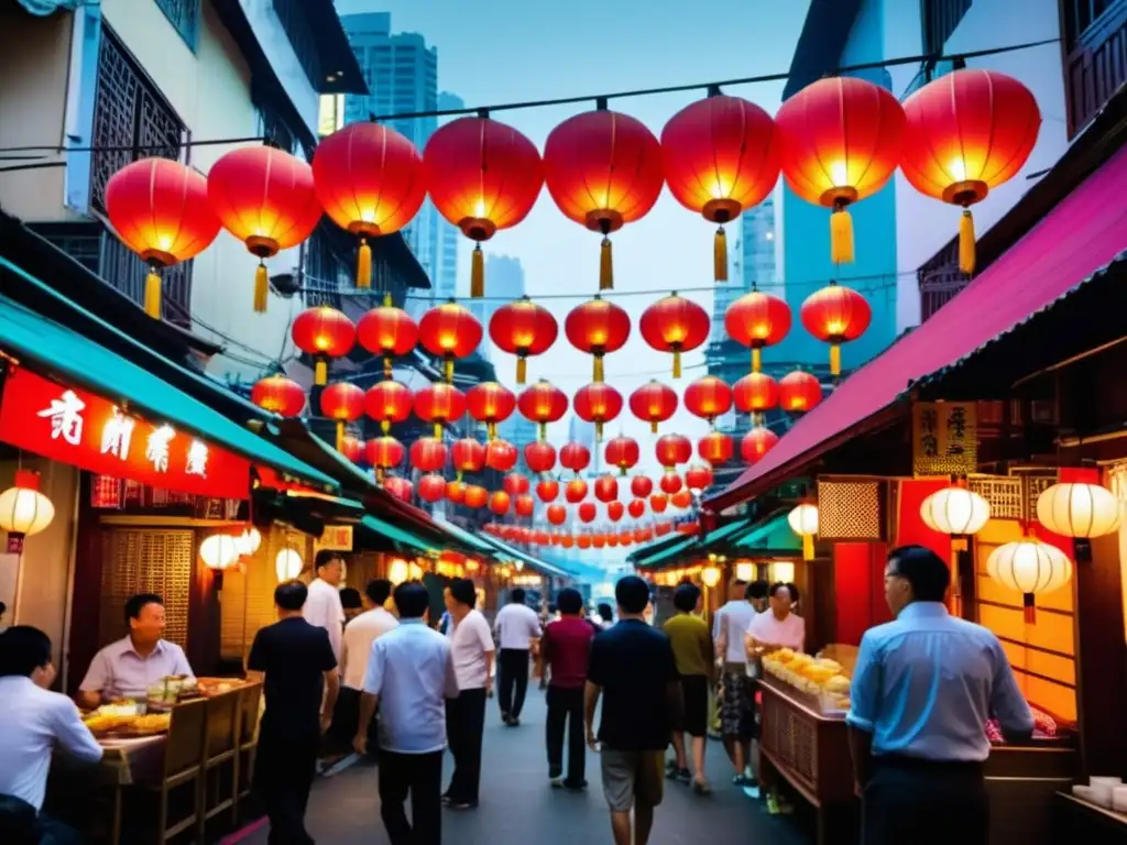 Escena vibrante y animada del Festival del Dim Sum en Hong Kong