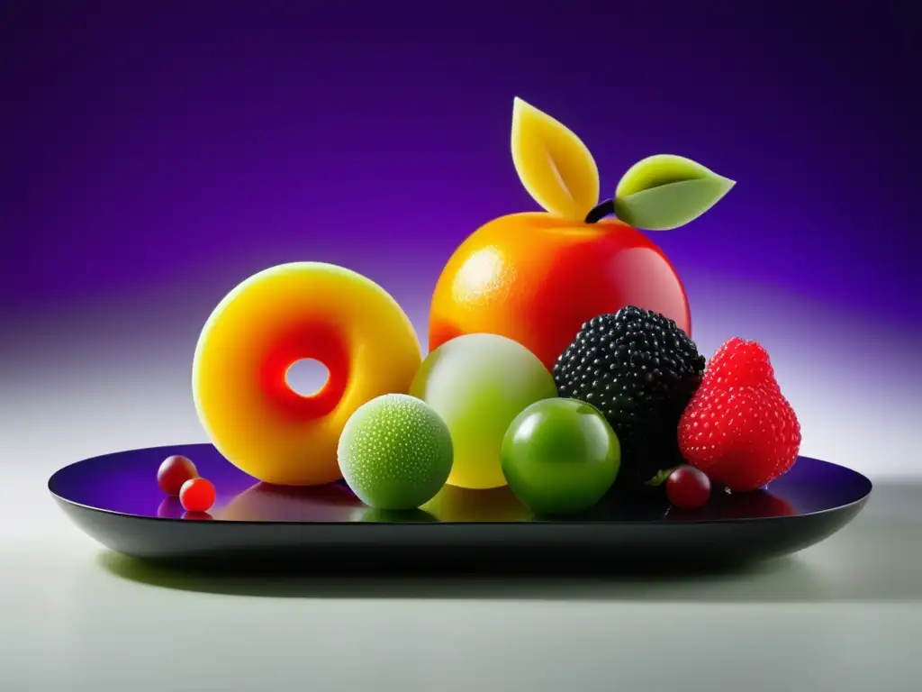 Escultura frutas cocina molecular