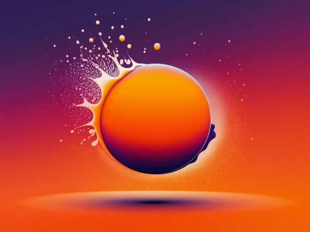 Exprimidor abstracto: energía y movimiento en vibrante imagen de naranja