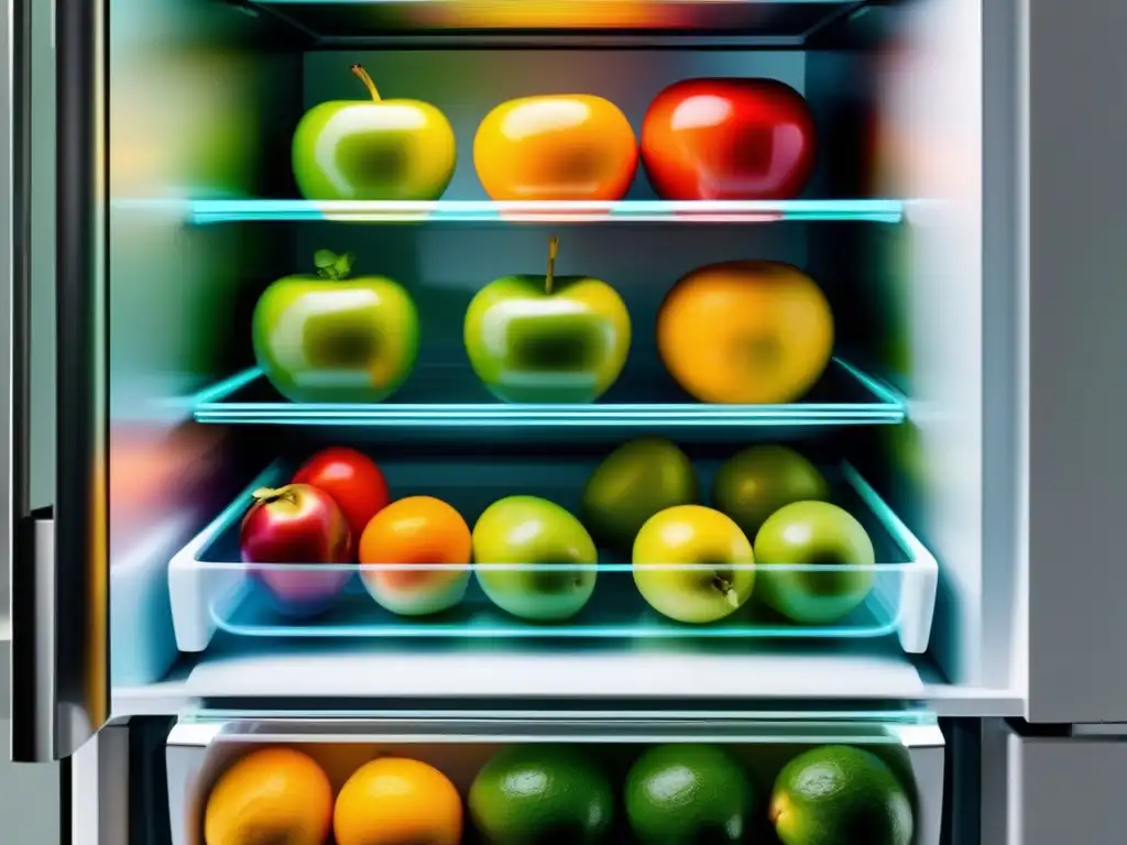 Refrigerador blanco con diseño minimalista y puerta de vidrio