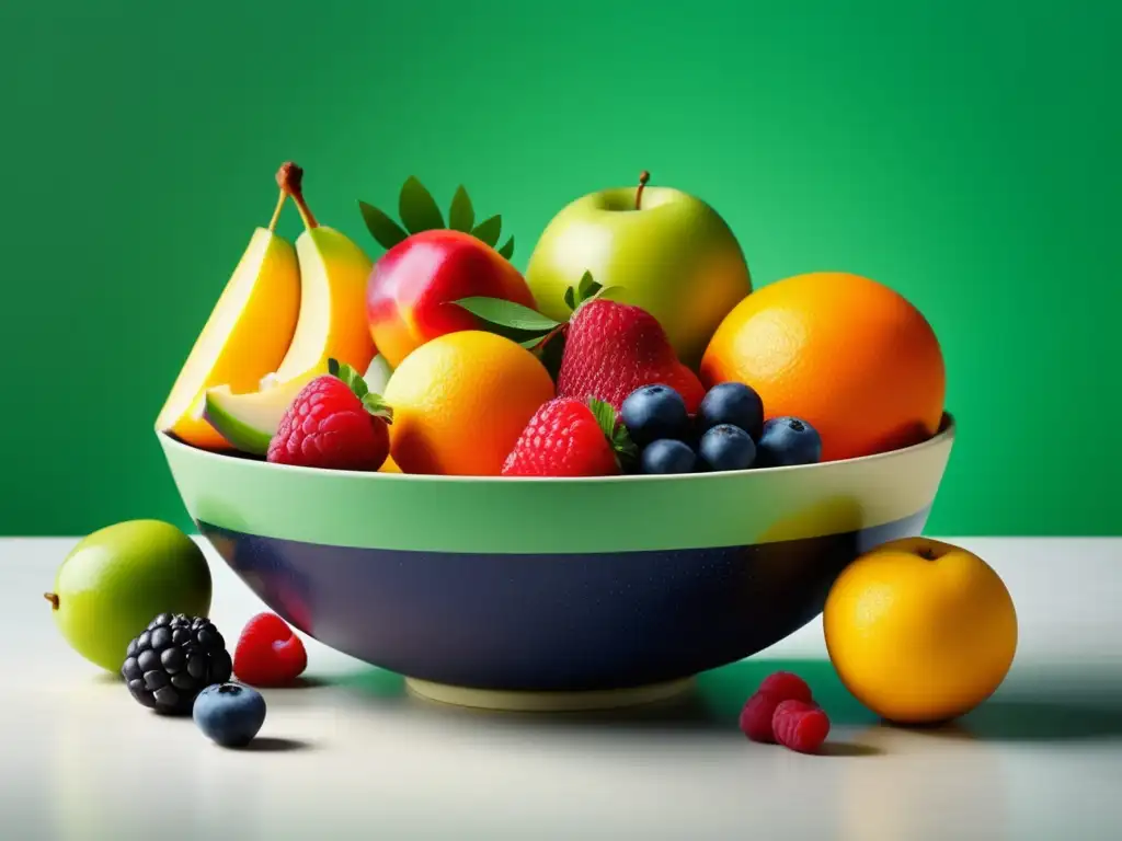 Frutas en cocina ayurvédica: imagen de alta resolución con estilo abstracto y minimalista