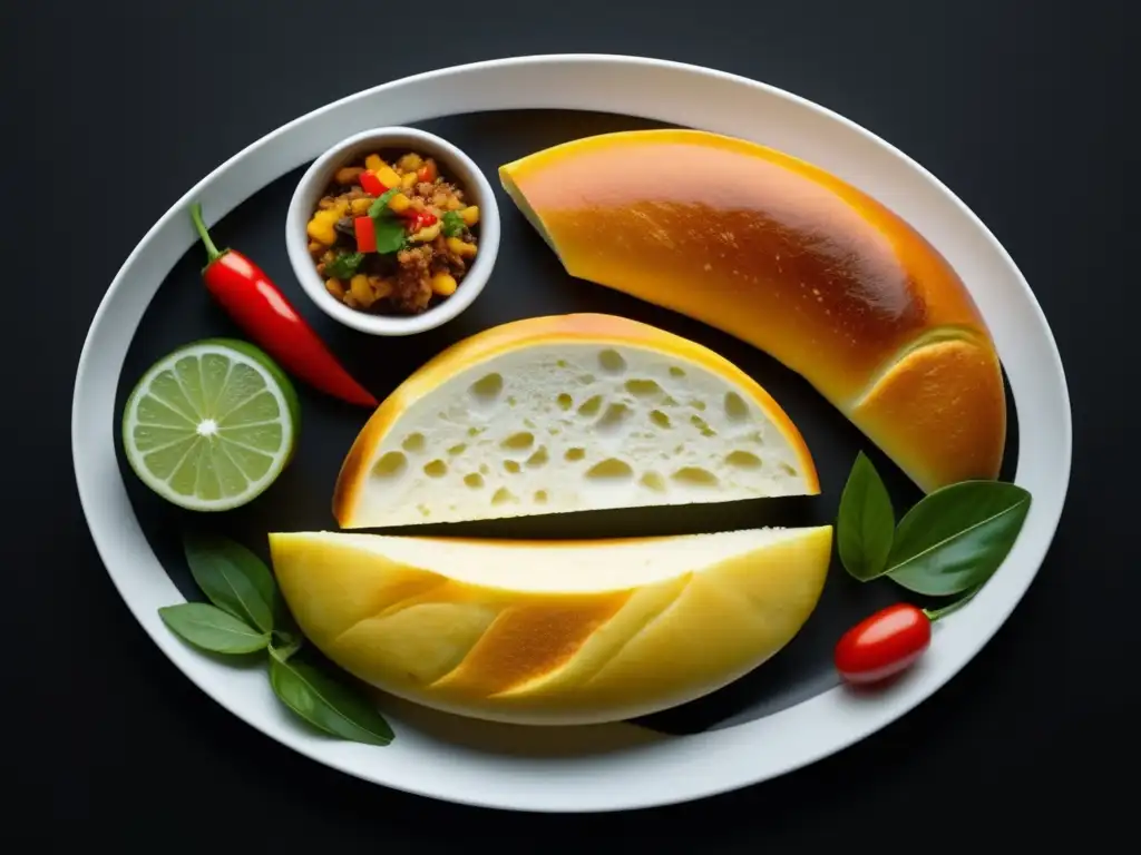 Platos tradicionales de la cocina de El Salvador: pan con chumpe, quesadilla y tres leches