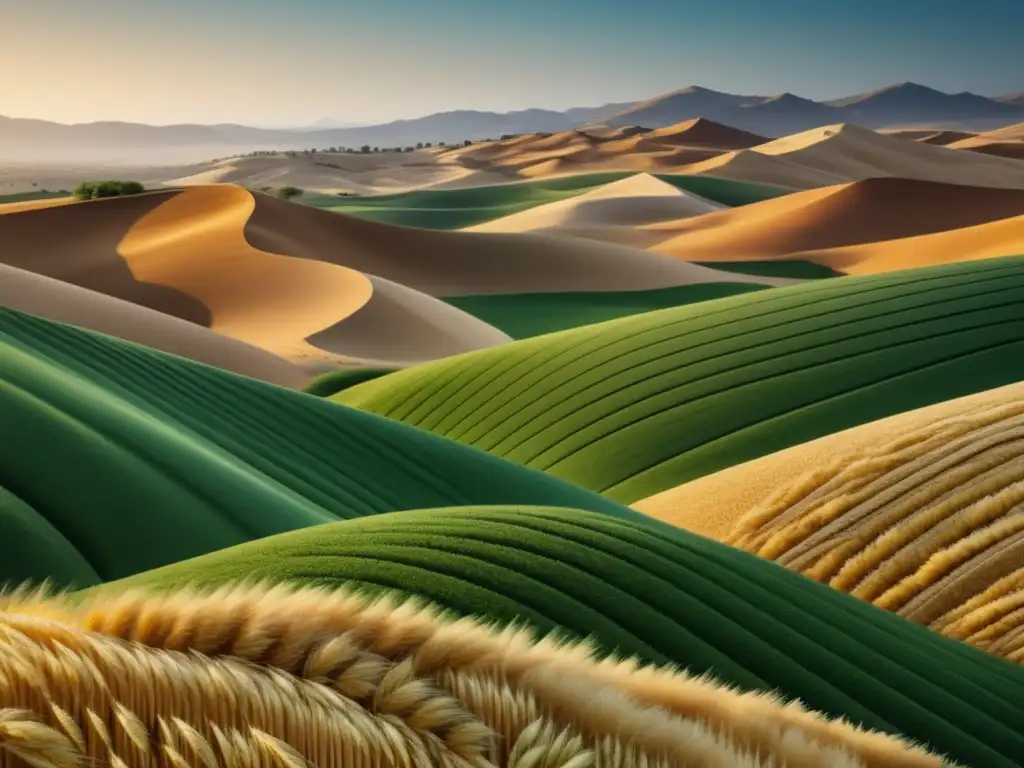 Paisaje monocromático de granos y cereales del Oriente Medio en detalle