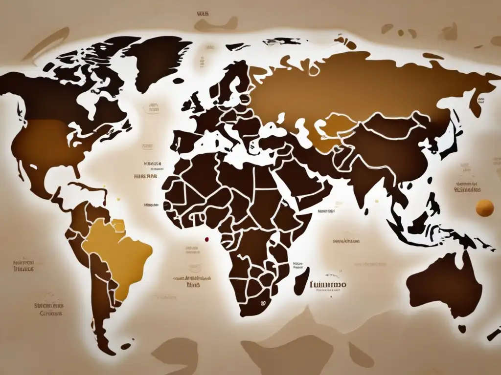 El Mundo del Hummus: Mapa minimalista destacando Oriente Medio y sus variaciones: pimentón, remolacha y aguacate