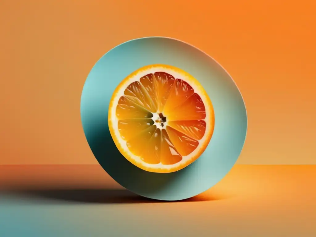 Cítricos: fruta de naranja vibrante y refrescante en un diseño minimalista y abstracto