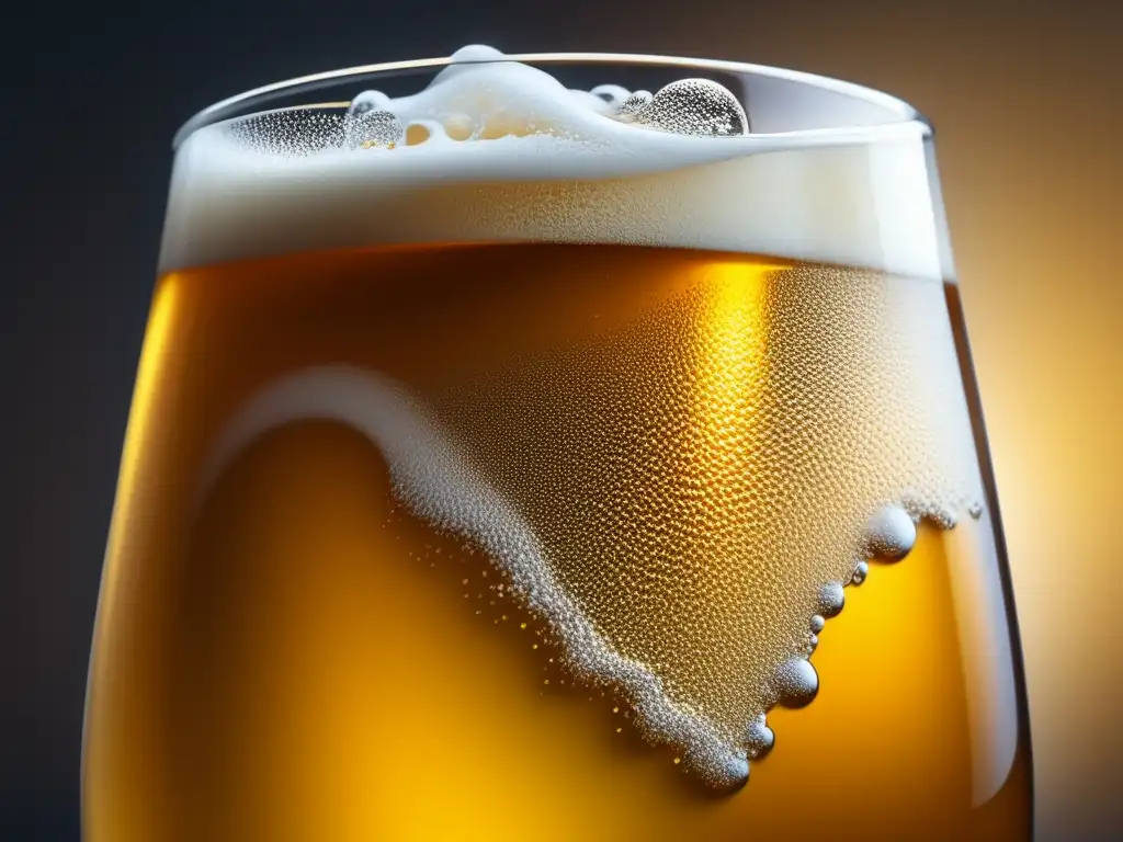 Cervezas de fermentación espontánea: ¿Cómo se hacen? - Detallada imagen 8k de una cerveza dorada y efervescente en un vaso de vidrio