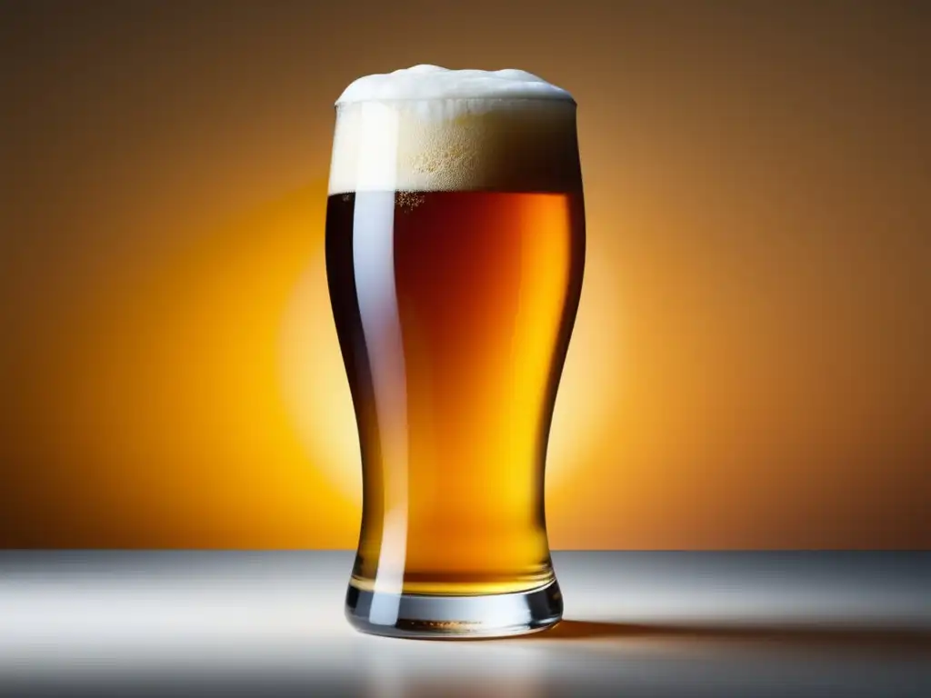 IPA dorada y espumosa en vaso elegante - La IPA: El auge de la cerveza de lúpulo