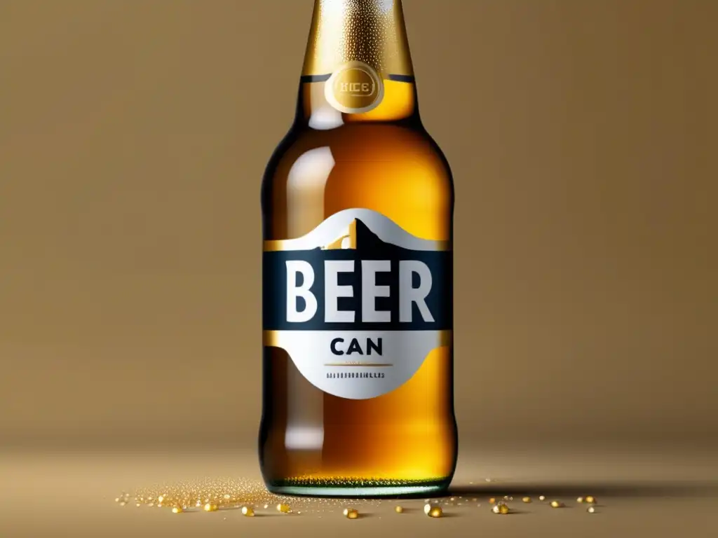 Ultraimagen de una botella de cerveza minimalista y abstracta: tendencia de cervezas artesanales