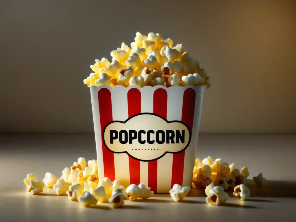 Delicioso popcorn dorado en un balde de cine: sabor de Hollywood y menús icónicos de películas famosas