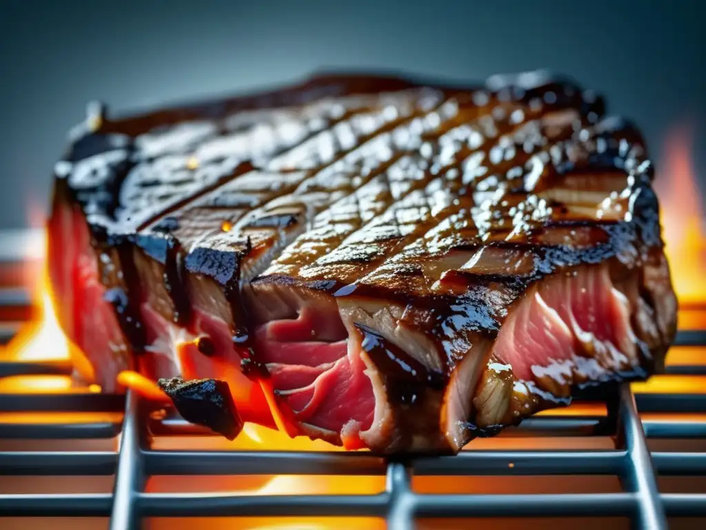 Jugoso filete a la parrilla con textura y color, representa la carne de res como ingrediente básico con mil posibilidades