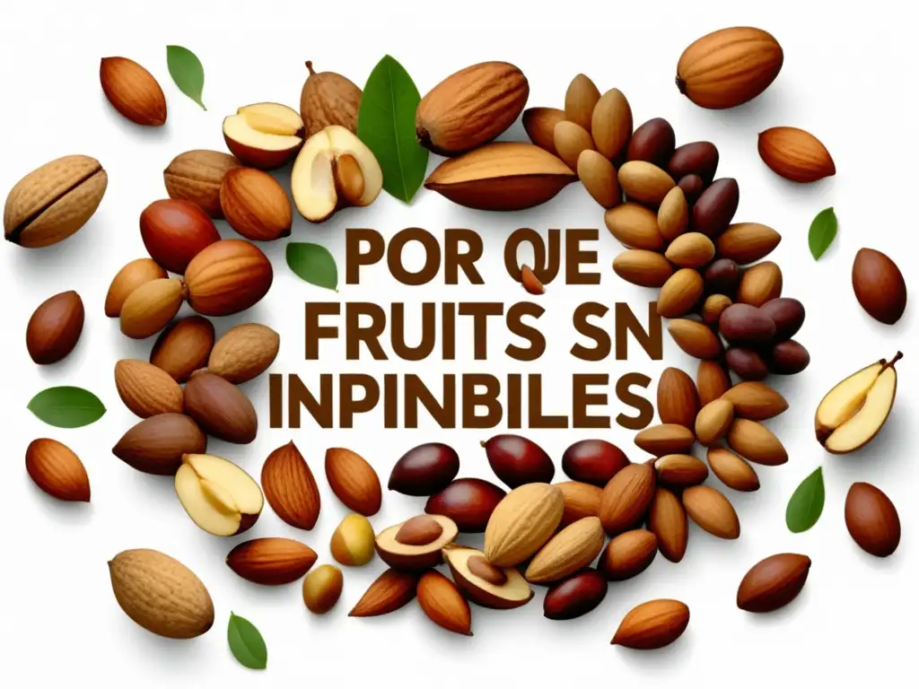 Frutos secos esenciales para tu dieta con estilo minimalista y abstracto