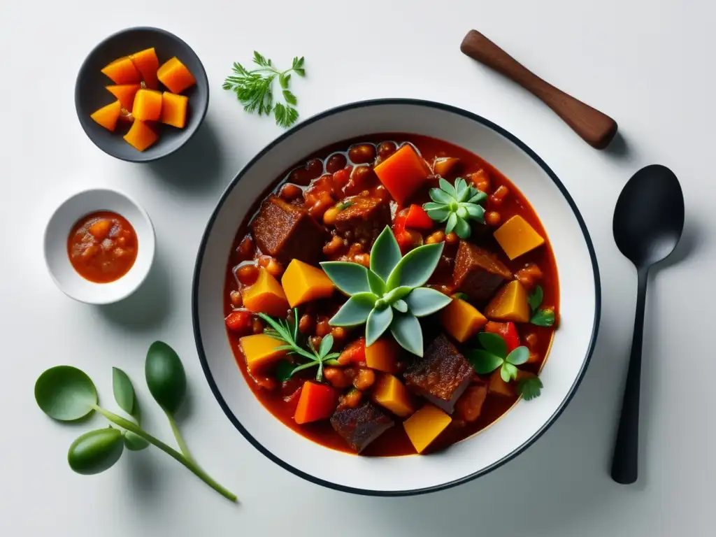 Imagen de cocina húngara: Gulash con colores vibrantes y sabores tentadores