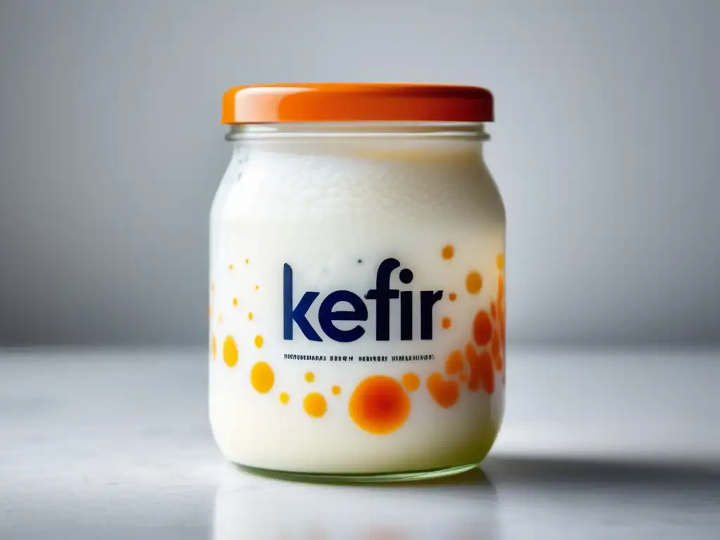 Kéfir fermentado con bacterias probióticas, saludable y elaborado de forma casera