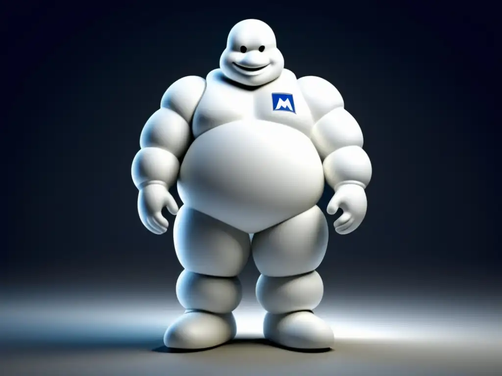 Michelin Man, imagen 8k minimalista y abstracta que destaca la historia y origen de la Guía Michelin y sus estrellas