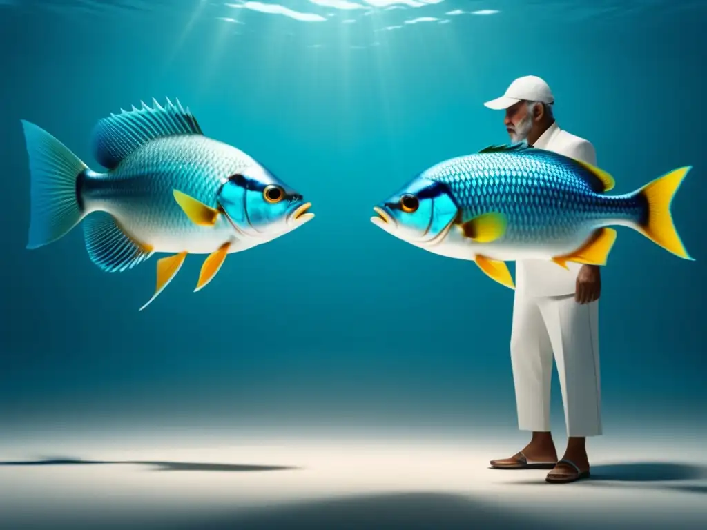 Pescado Azul vs Pescado Blanco: Un Duelo Nutricional - Imagen ultradetallada de 8k con estilo minimalista y abstracto