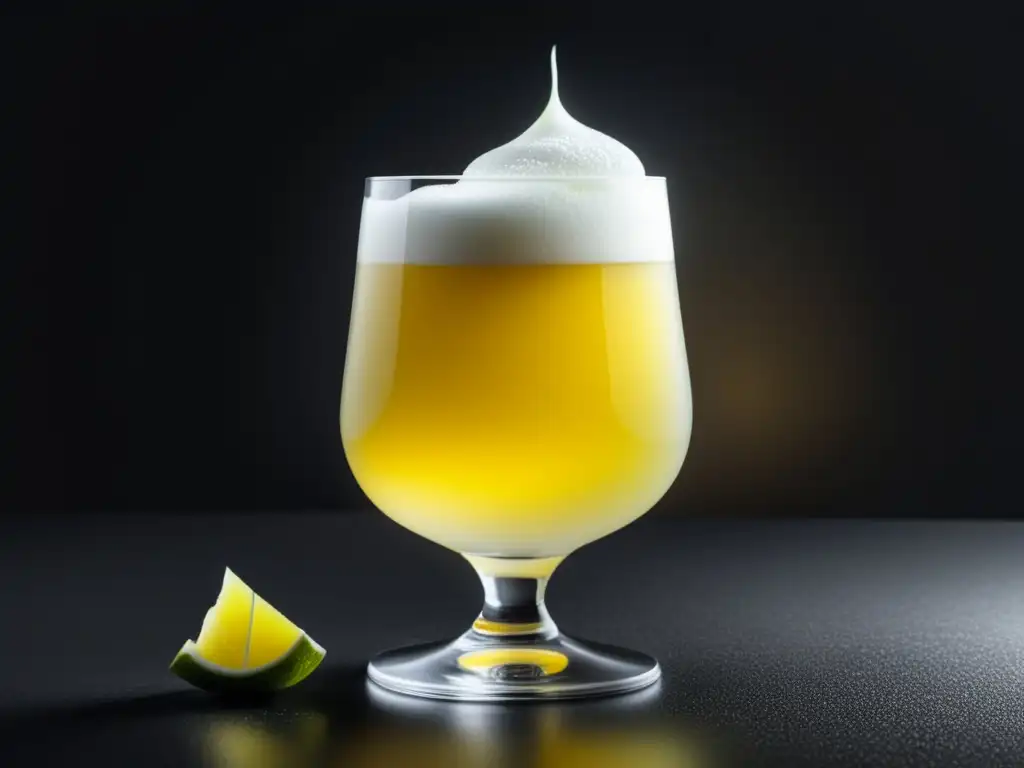 Imagen del cóctel Pisco Sour: frescura y elegancia en una representación abstracta de un clásico andino