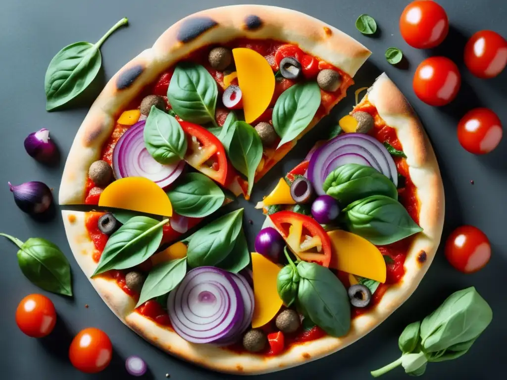 Pizza vegana: una explosión de colores y sabores