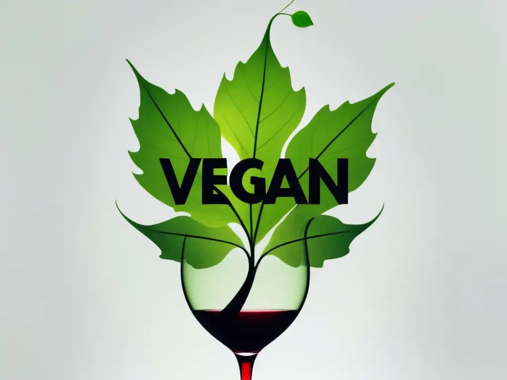 Imagen: Representación minimalista y abstracta de vino vegano