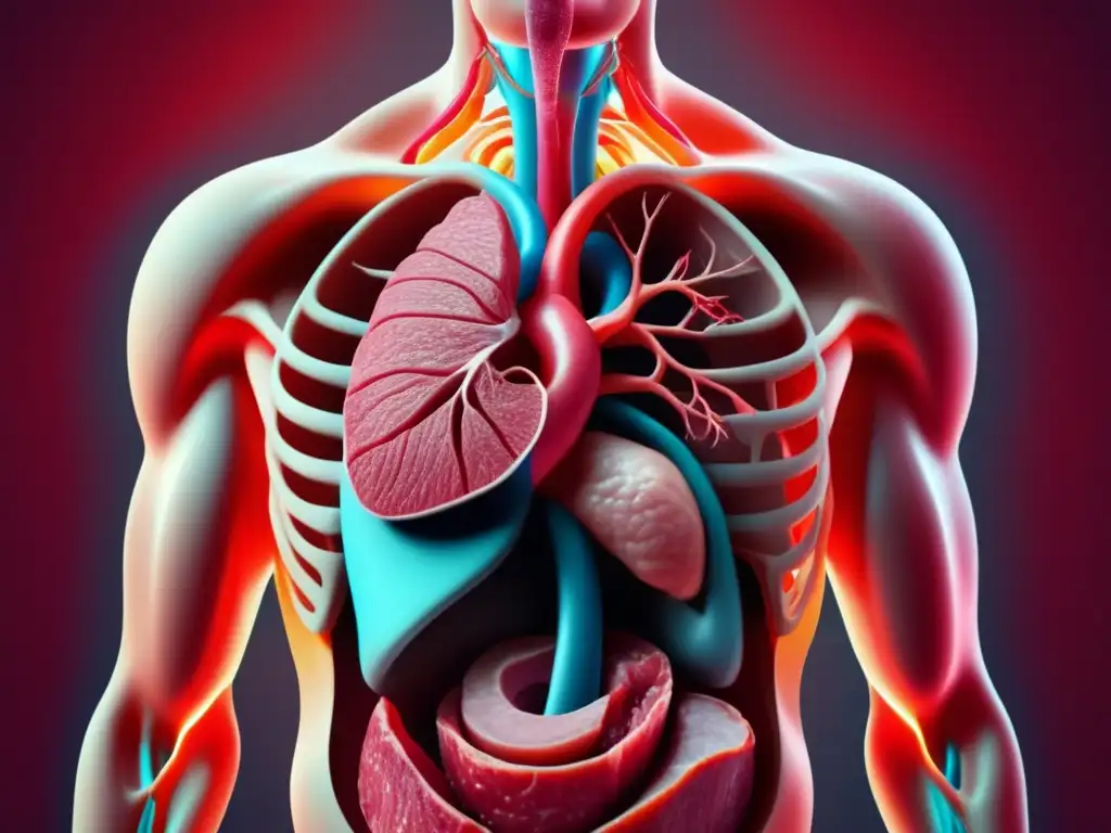 Imagen abstracta del impacto de la carne en la salud cardiovascular